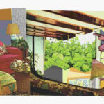Mickalene Thomas. Red Couch and Landscape, 2024